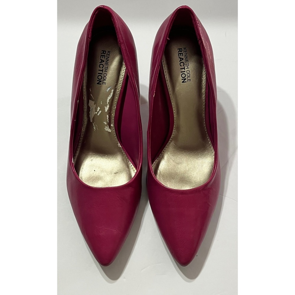 Kenneth Cole Reaction Magenta Pink Leather Pointed Toe Stiletto Pumps Heels 9.5M